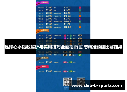 足球心水指数解析与实用技巧全面指南 助您精准预测比赛结果