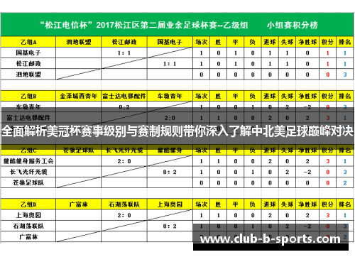 全面解析美冠杯赛事级别与赛制规则带你深入了解中北美足球巅峰对决