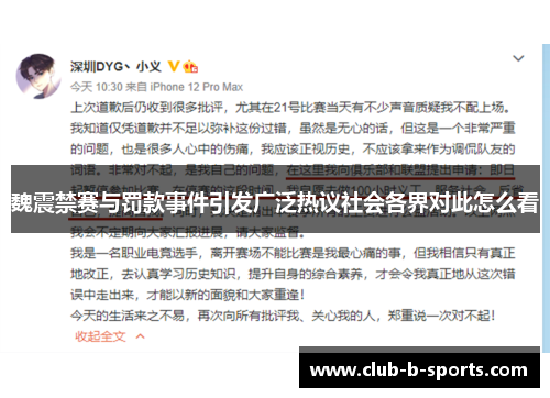 魏震禁赛与罚款事件引发广泛热议社会各界对此怎么看